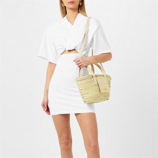 JACQUEMUS La Twisted Bahia T-Shirt Mini Dress Women Mini Dresses White for sale