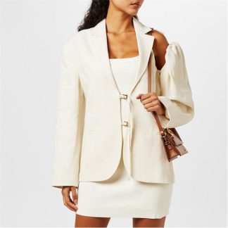 JACQUEMUS Le Asymmetric Galliga Blazer Women Off White  for sale