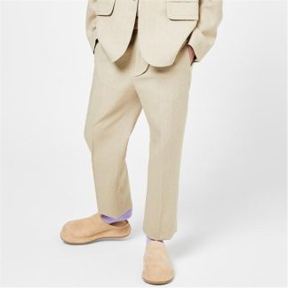 JACQUEMUS Le Bacio Straight Trousers Men Beige 150  for sale