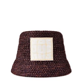 JACQUEMUS Le Bob Ficiu Raffia Hat Women Brown 850  for sale