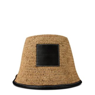 JACQUEMUS Le Bob Soli Raffia Bucket Hat Women Bucket Hats Black 990 for sale