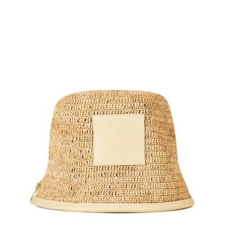 JACQUEMUS Le Bob Soli Raffia Bucket Hat Women Bucket Hats Ivory for sale