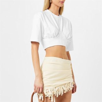 JACQUEMUS Le Bustier T-Shirt Women Cropped T-Shirts White for sale