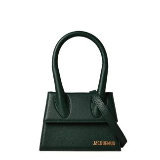 JACQUEMUS Le Chiquito Moyen Bag Women Top Handle Bags Dark Green for sale