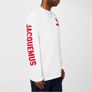 JACQUEMUS Le Ciceri' Long Sleeve T-Shirt Men White/Red  for sale