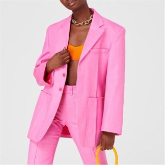 JACQUEMUS Le D'Homme Oversized Suit Jacket Women Pink 430  for sale