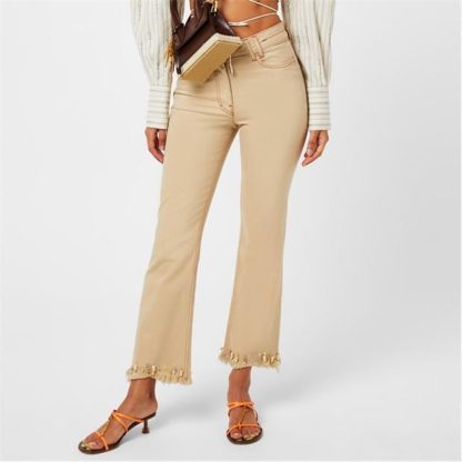 JACQUEMUS Le De NÎmes Flared Jeans Women Beige 15B  for sale