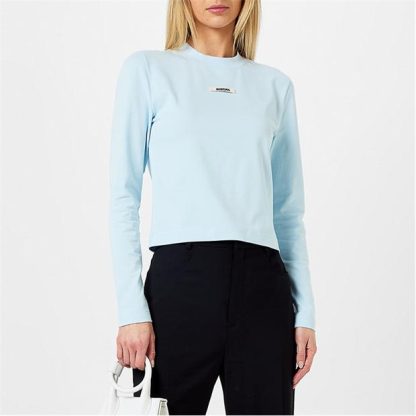 JACQUEMUS Le Gros Grain T-Shirt Women Long Sleeve T-Shirts Light Blue for sale