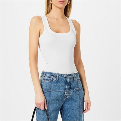 JACQUEMUS Le Gros Grain Tank Top Women Tank Tops White for sale