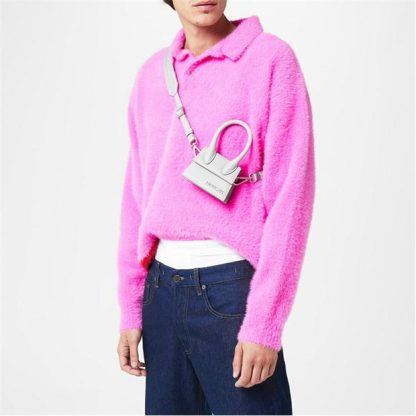 JACQUEMUS Le Neve Long Sleeve Polo Top Men Knitted Tops Pink 430 for sale