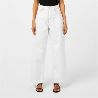 JACQUEMUS Le Nimes Mid-Rise Wide Jeans Women Wide Jeans Off White for sale