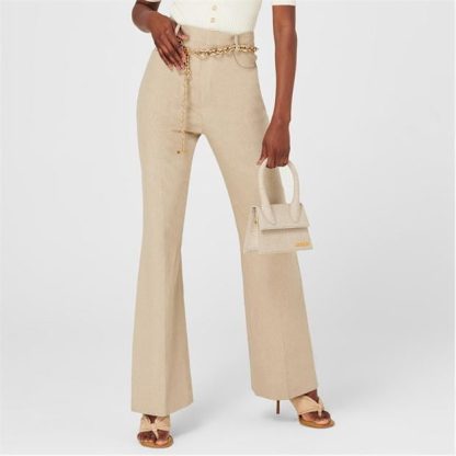 JACQUEMUS Le Pantalon Sauge High Waisted Trousers Women Beige  for sale