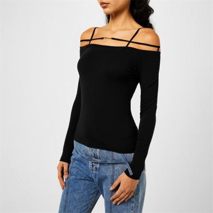 JACQUEMUS Le T-Shirt Sierra Women Off Shoulder Tops BLACK for sale