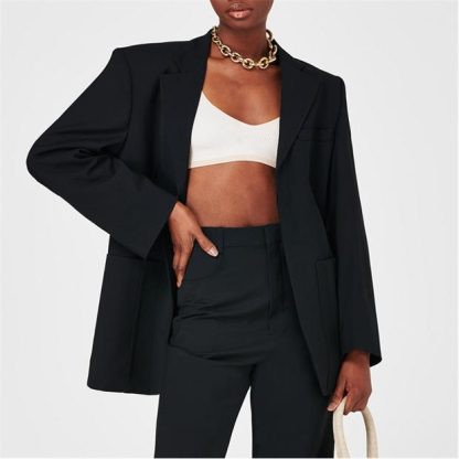 JACQUEMUS Le Veste D'Homme Oversized Suit Jacket Women Blazers Black 990 for sale