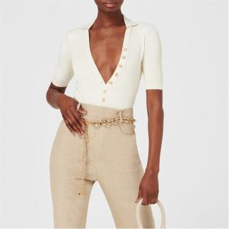 JACQUEMUS Le Yauco Polo Bodysuit Women Off White  for sale