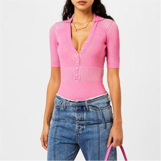 JACQUEMUS Le Yauco Polo Bodysuit Women Pink  for sale