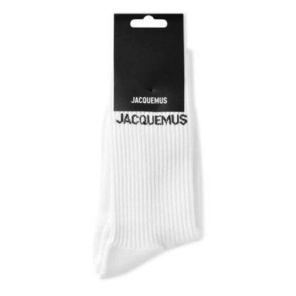 JACQUEMUS Les Jacquemus Socks Women Crew Socks White/Black for sale