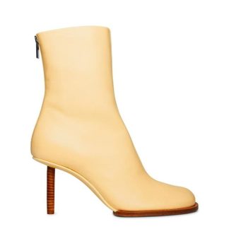 JACQUEMUS Les Rond CarrÉ Ankle Boots Women Ivory  for sale