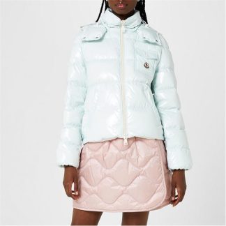 MONCLER Andro Short Down Jacket Women Puffer Jackets - Lightweight Light Blue 71T for sale