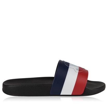 MONCLER Basile Logo Sliders Men Pool Shoes Black 998 for sale