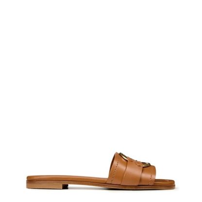 MONCLER Bell Slides Women Flat Sandals Brown 24Y for sale