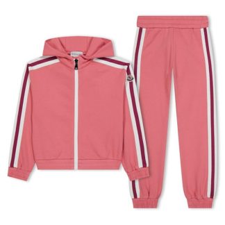 MONCLER Bicolour Trim Tracksuit Junior Girls Kids Pink 539  for sale