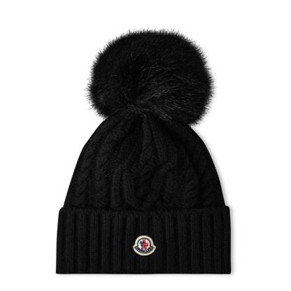 MONCLER Bobble Beanie Women Beanies Black 999 for sale