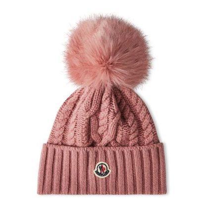 MONCLER Bobble Beanie Women Beanies Pink 538 for sale