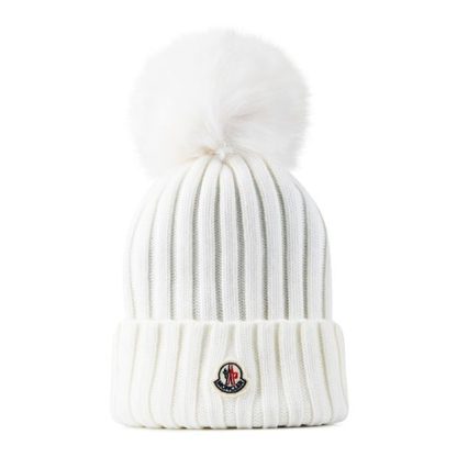 MONCLER Bobble Hat Women Beanies White 034 for sale