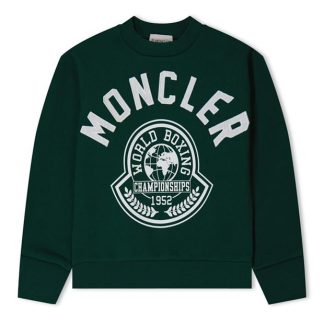 MONCLER Boxing Logo Sweater Junior Kids Crew Sweaters Green 866 for sale