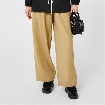 MONCLER Canvas Wide Leg Trousers Women Beige 204  for sale