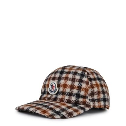 MONCLER Checked Wool Baseball Cap Women Check 280  for sale