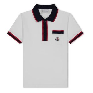 MONCLER Colour Block Polo Shirt Kids Short Sleeve Polos White 034 for sale