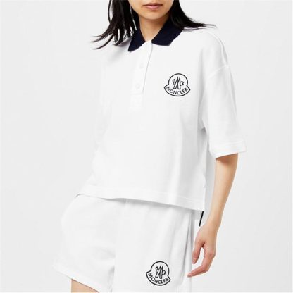 MONCLER Cropped Polo Top Women White 033  for sale