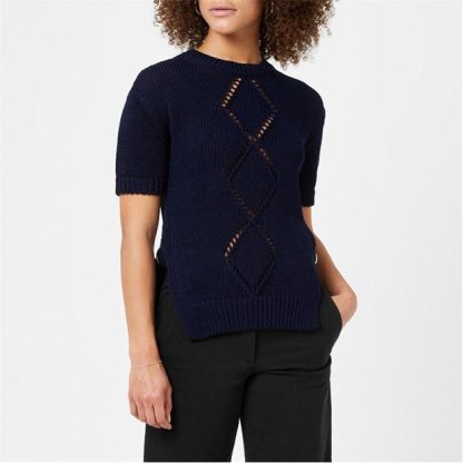 MONCLER Crotchet Knit Top Women Blue 742  for sale