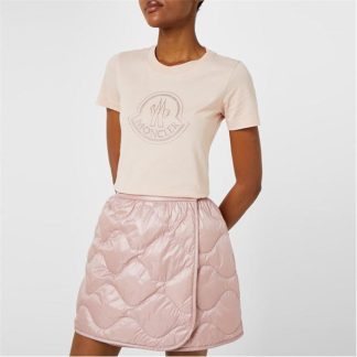 MONCLER Crystal Logo T-Shirt Women Pink 514  for sale