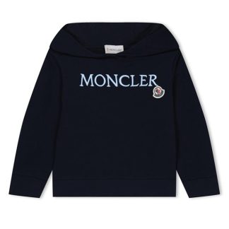 MONCLER Embroidered Logo Hoodie Juniors Kids OTH Hoodies Navy 778 for sale