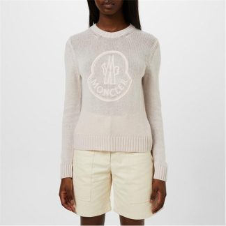 MONCLER Embroidered Logo Sweatshirt Women Light Pink 50B  for sale