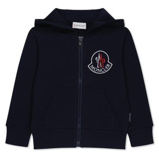 MONCLER Fleece Zip-Up Cardigan Kids Navy 778  for sale