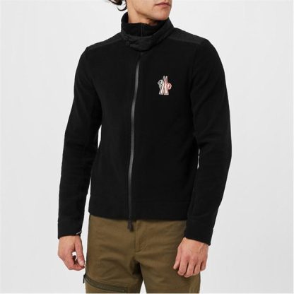 MONCLER Fleece Zip-Up Sweatshirt Men Black 999  for sale