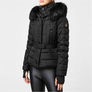 MONCLER GRENOBLE Beverley Fox Hooded Jacket Women Black999  for sale