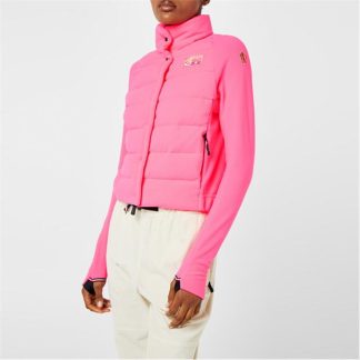 MONCLER GRENOBLE Fleece Down Jacket Women Pink 52X  for sale