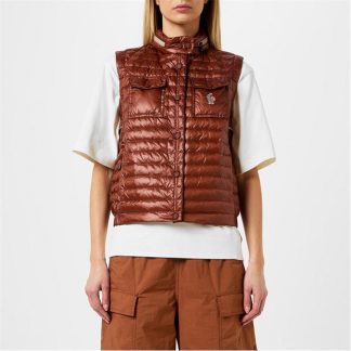 MONCLER GRENOBLE Gumiane Down Gilet Women Gilets - Lightweight Brown 271 for sale