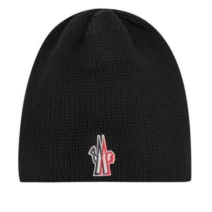 MONCLER GRENOBLE Logo Beanie Women Beanies Black 999 for sale