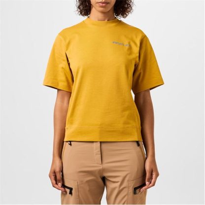 MONCLER GRENOBLE Logo T-Shirt Women Yellow 123  for sale