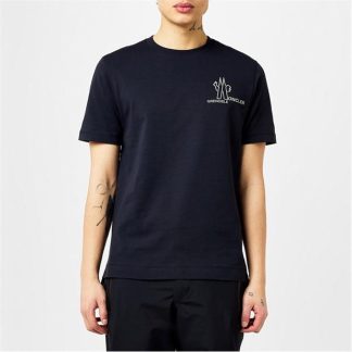 MONCLER GRENOBLE MonclerG Corner Logo Sn42 Men Regular Fit T-Shirts Navy 773 for sale