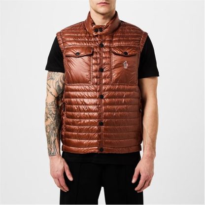 MONCLER GRENOBLE MonclerG Ollon Vest Sn42 Men Gilets - Lightweight Brown 271 for sale