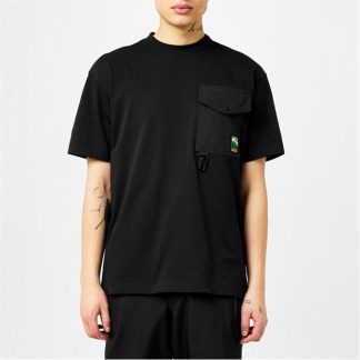 MONCLER GRENOBLE MonclerG Pocket T Sn43 Men Regular Fit T-Shirts Black 999 for sale