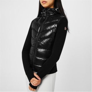 MONCLER GRENOBLE Padded Fleece Cardigan Women Hybrid Jackets Black 999 for sale