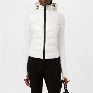 MONCLER GRENOBLE Padded Fleece Cardigan Women Hybrid Jackets White 034 for sale